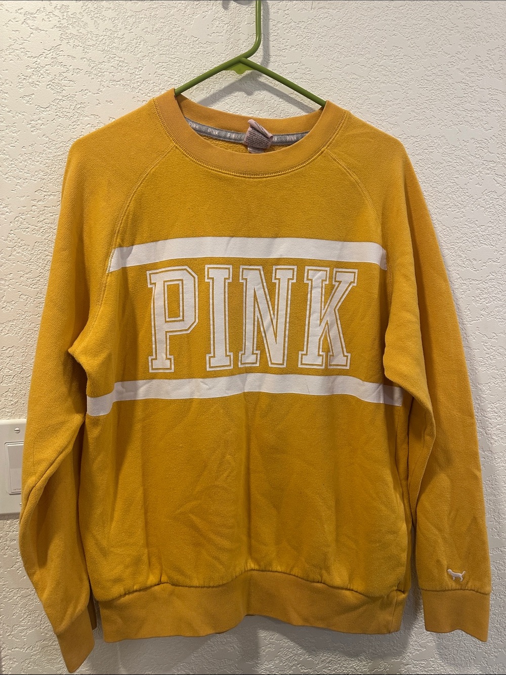 Yellow PINK Graphic Crewneck Sweatshirt